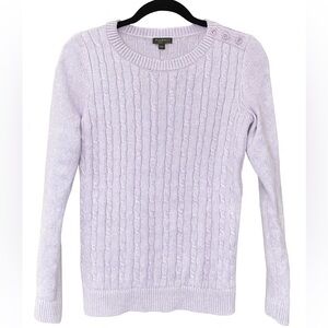 Talbots Light Purple Cable Knit Crewneck Sweater | S | Petite